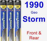 Front & Rear Wiper Blade Pack for 1990 Geo Storm - Hybrid