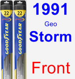 Front Wiper Blade Pack for 1991 Geo Storm - Hybrid