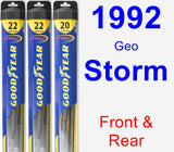 Front & Rear Wiper Blade Pack for 1992 Geo Storm - Hybrid