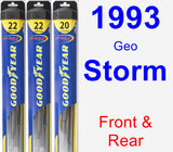 Front & Rear Wiper Blade Pack for 1993 Geo Storm - Hybrid
