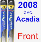 Front Wiper Blade Pack for 2008 GMC Acadia - Hybrid