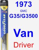 Driver Wiper Blade for 1973 GMC G35/G3500 Van - Hybrid