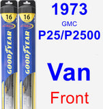 Front Wiper Blade Pack for 1973 GMC P25/P2500 Van - Hybrid