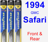 Front & Rear Wiper Blade Pack for 1994 GMC Safari - Hybrid