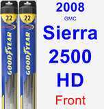 Front Wiper Blade Pack for 2008 GMC Sierra 2500 HD - Hybrid