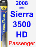 Passenger Wiper Blade for 2008 GMC Sierra 3500 HD - Hybrid