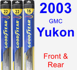 Front & Rear Wiper Blade Pack for 2003 GMC Yukon - Hybrid