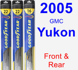 Front & Rear Wiper Blade Pack for 2005 GMC Yukon - Hybrid