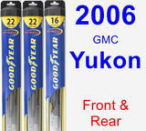 Front & Rear Wiper Blade Pack for 2006 GMC Yukon - Hybrid