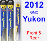 Front & Rear Wiper Blade Pack for 2012 GMC Yukon - Hybrid