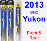 Front & Rear Wiper Blade Pack for 2013 GMC Yukon - Hybrid