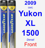 Front Wiper Blade Pack for 2009 GMC Yukon XL 1500 - Hybrid