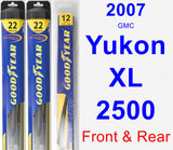 Front & Rear Wiper Blade Pack for 2007 GMC Yukon XL 2500 - Hybrid
