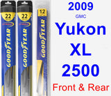 Front & Rear Wiper Blade Pack for 2009 GMC Yukon XL 2500 - Hybrid