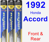 Front & Rear Wiper Blade Pack for 1992 Honda Accord - Hybrid