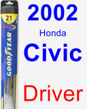 Driver Wiper Blade for 2002 Honda Civic - Hybrid