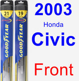 Front Wiper Blade Pack for 2003 Honda Civic - Hybrid