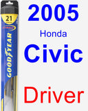 Driver Wiper Blade for 2005 Honda Civic - Hybrid