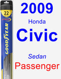 Passenger Wiper Blade for 2009 Honda Civic - Hybrid