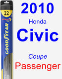 Passenger Wiper Blade for 2010 Honda Civic - Hybrid