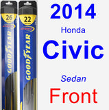 Front Wiper Blade Pack for 2014 Honda Civic - Hybrid