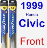 Front Wiper Blade Pack for 1999 Honda Civic - Hybrid