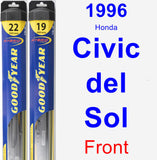 Front Wiper Blade Pack for 1996 Honda Civic del Sol - Hybrid