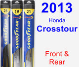 Front & Rear Wiper Blade Pack for 2013 Honda Crosstour - Hybrid