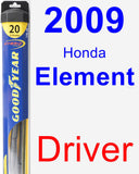 Driver Wiper Blade for 2009 Honda Element - Hybrid