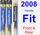 Front & Rear Wiper Blade Pack for 2008 Honda Fit - Hybrid