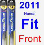 Front Wiper Blade Pack for 2011 Honda Fit - Hybrid