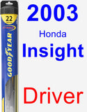 Driver Wiper Blade for 2003 Honda Insight - Hybrid