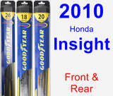 Front & Rear Wiper Blade Pack for 2010 Honda Insight - Hybrid