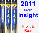Front & Rear Wiper Blade Pack for 2011 Honda Insight - Hybrid