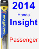 Passenger Wiper Blade for 2014 Honda Insight - Hybrid