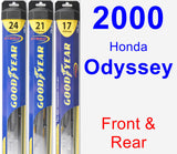 Front & Rear Wiper Blade Pack for 2000 Honda Odyssey - Hybrid