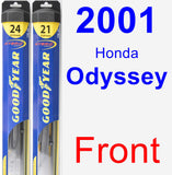 Front Wiper Blade Pack for 2001 Honda Odyssey - Hybrid