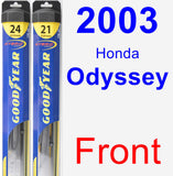 Front Wiper Blade Pack for 2003 Honda Odyssey - Hybrid