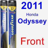 Front Wiper Blade Pack for 2011 Honda Odyssey - Hybrid