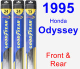 Front & Rear Wiper Blade Pack for 1995 Honda Odyssey - Hybrid
