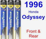 Front & Rear Wiper Blade Pack for 1996 Honda Odyssey - Hybrid