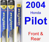 Front & Rear Wiper Blade Pack for 2004 Honda Pilot - Hybrid