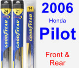 Front & Rear Wiper Blade Pack for 2006 Honda Pilot - Hybrid