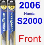 Front Wiper Blade Pack for 2006 Honda S2000 - Hybrid