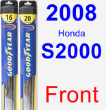 Front Wiper Blade Pack for 2008 Honda S2000 - Hybrid