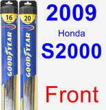 Front Wiper Blade Pack for 2009 Honda S2000 - Hybrid