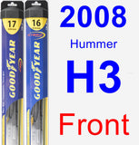 Front Wiper Blade Pack for 2008 Hummer H3 - Hybrid