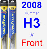 Front Wiper Blade Pack for 2008 Hummer H3 - Hybrid