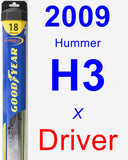 Driver Wiper Blade for 2009 Hummer H3 - Hybrid