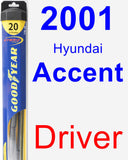 Driver Wiper Blade for 2001 Hyundai Accent - Hybrid